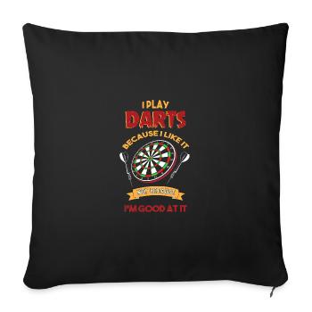 Dart Dartboard Dartpfeil - Sofakissenbezug 45 x 45 cm - Schwarz - Vorne