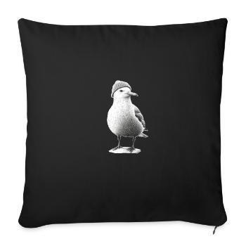 Seagull Hat Bird North Sea Hamburg Kiel Beanie - Sofa pillowcase 17,3'' x 17,3'' (45 x 45 cm) - black - Front