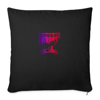Vélo de cargaison enfant vélo de cargaison vélo - Housse de coussin décorative 45 x 45 cm - noir - Devant