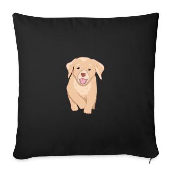 Chien d’or retriever - Housse de coussin décorative 45 x 45 cm - noir - Devant
