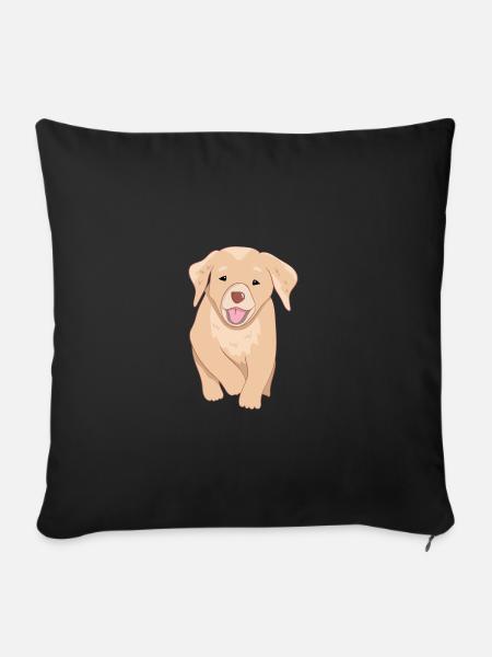 Golden Retriever Hund - Sofakissenbezug 45 x 45 cm - Schwarz