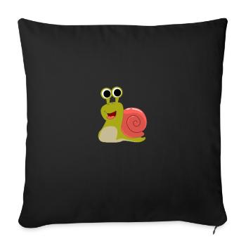 Schnecke Weinbergschnecke Schnegge Schneckenhaus - Sofakissenbezug 45 x 45 cm - Schwarz - Vorne
