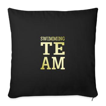 Équipe de natation - Housse de coussin décorative 45 x 45 cm - noir - Devant