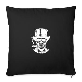 L’esthétique gothique du crâne rencontre le style d’Halloween - Housse de coussin décorative 45 x 45 cm - noir - Devant
