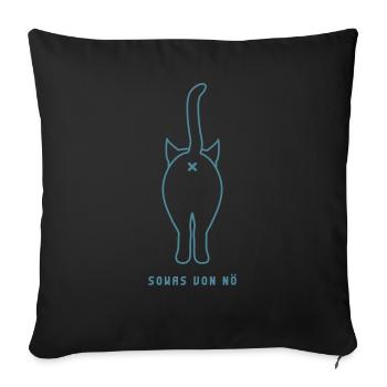 sowas von nö - katze sagt nein - Sofakissenbezug 45 x 45 cm - Schwarz - Vorne