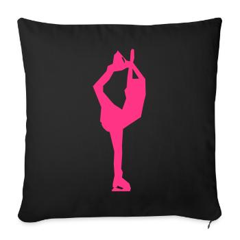 figure skating - Sofa pillowcase 17,3'' x 17,3'' (45 x 45 cm) - black - Front