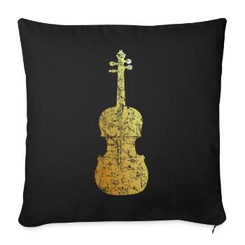 Viola (Ancient Gold) - Sofa pillowcase 17,3'' x 17,3'' (45 x 45 cm) - black - Front