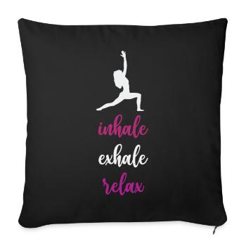 Yoga - Inspirez. Exhaler. Se détendre. - Housse de coussin décorative 45 x 45 cm - noir - Devant