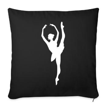 Minimalist Ballet Dancer Silhouette - Sofa pillowcase 17,3'' x 17,3'' (45 x 45 cm) - black - Front