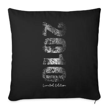 Édition limitée cadeau d’anniversaire 2010 - Housse de coussin décorative 45 x 45 cm - noir - Devant