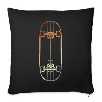 Skateboard Line Drawing - Sofa pillowcase 17,3'' x 17,3'' (45 x 45 cm) - black - Front