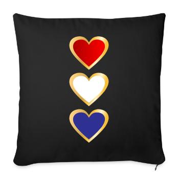 Dutch Flag Heart - Sofa pillowcase 17,3'' x 17,3'' (45 x 45 cm) - black - Front