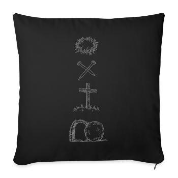Vom Kreuz zur Auferstehung - Sofakissenbezug 45 x 45 cm - Schwarz - Vorne