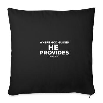 Là où Dieu fait une citation amusante, Il délivre Isaïe - Housse de coussin décorative 45 x 45 cm - noir - Devant