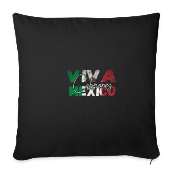 Citation amusante Viva Mexico Cabrone - Mexicain - Housse de coussin décorative 45 x 45 cm - noir - Devant