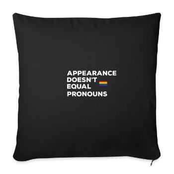 Appearance-no same pronouns - Sofa pillowcase 17,3'' x 17,3'' (45 x 45 cm) - black - Front