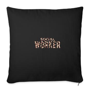 Leopard Social Worker Titre d’emploi amusant S - Housse de coussin décorative 45 x 45 cm - noir - Devant