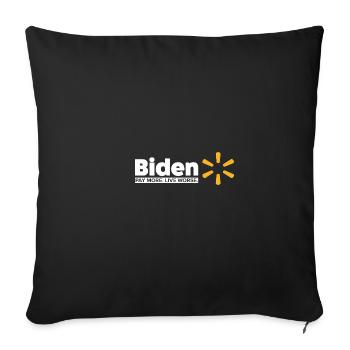 Biden pay more life worse - Sofa pillowcase 17,3'' x 17,3'' (45 x 45 cm) - black - Front