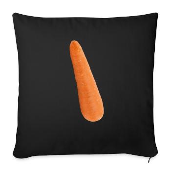 Carottes de carottes - Housse de coussin décorative 45 x 45 cm - noir - Devant