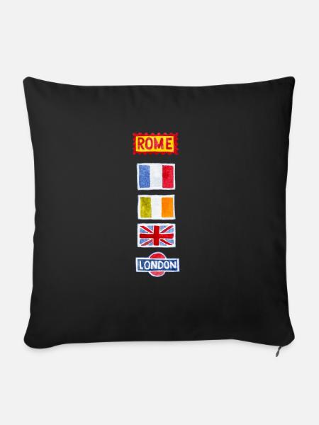 Travel Addicted - Sofakissenbezug 45 x 45 cm - Schwarz