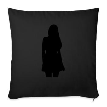 Modell Mädchen Silhouette - Sofakissenbezug 45 x 45 cm - Schwarz - Vorne