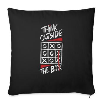 Think Outside The Box Dark cool shirts at / ch - Sofa pillowcase 17,3'' x 17,3'' (45 x 45 cm) - black - Front