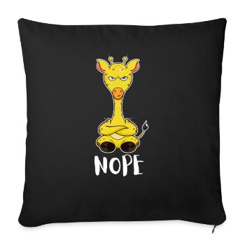 Nope Funny Lazy Giraffe - Sofa pillowcase 17,3'' x 17,3'' (45 x 45 cm) - black - Front