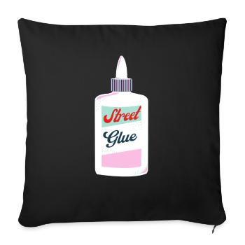 streetglue / superglue for the street - Sofa pillowcase 17,3'' x 17,3'' (45 x 45 cm) - black - Front