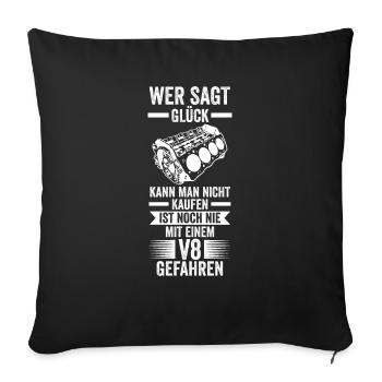 Auto Mechaniker KFZ Mechatroniker V8 Tuner Schraub - Sofakissenbezug 45 x 45 cm - Schwarz - Vorne