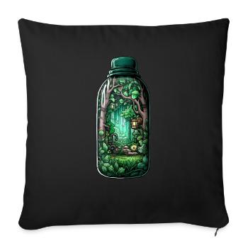 Jungle Bottle Drawing - Sofa pillowcase 17,3'' x 17,3'' (45 x 45 cm) - black - Front