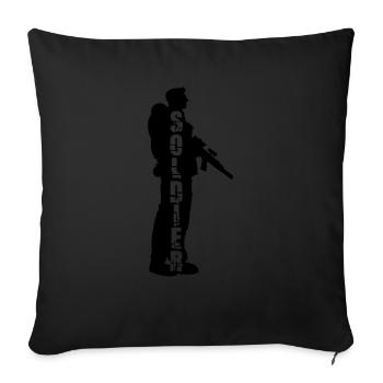 Soldat Silhouette Krieg General Freiheitskämpfer - Sofakissenbezug 45 x 45 cm - Schwarz - Vorne