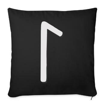 Futhark Runic Alphabet Laguz - Sofa pillowcase 17,3'' x 17,3'' (45 x 45 cm) - black - Front