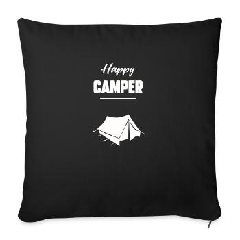 Happy camper - Housse de coussin décorative 45 x 45 cm - noir - Devant