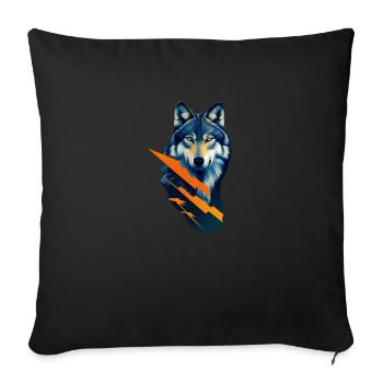 wolf - Sofa pillowcase 17,3'' x 17,3'' (45 x 45 cm) - black - Front