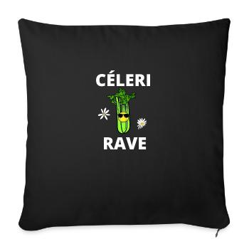 céleri rave - Housse de coussin décorative 45 x 45 cm - noir - Devant