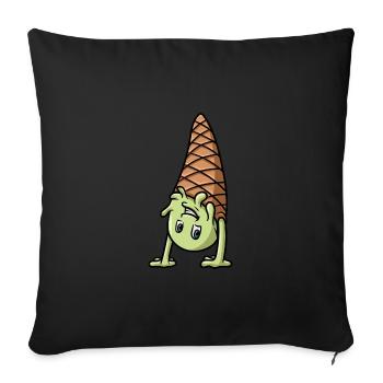 Une crème glacée qui fait un handstand - Housse de coussin décorative 45 x 45 cm - noir - Devant