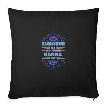 Vorname Hanna - Sofakissenbezug 45 x 45 cm - Schwarz - Vorne