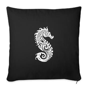 Little cute tattoo style seahorse - Sofa pillowcase 17,3'' x 17,3'' (45 x 45 cm) - black - Front