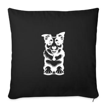 Cute Border Collie Dog Cute Dogs Portrait - Sofa pillowcase 17,3'' x 17,3'' (45 x 45 cm) - black - Front