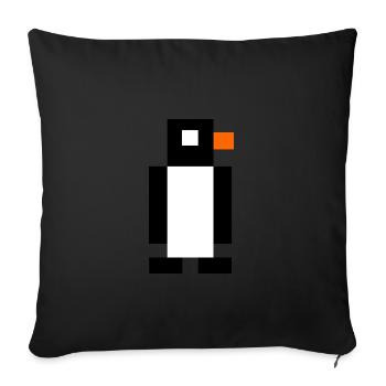 Pixel Pinguin - Sofakissenbezug 45 x 45 cm - Schwarz - Vorne