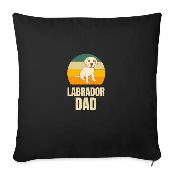 Rétro Labrador Papa - Housse de coussin décorative 45 x 45 cm - noir - Devant