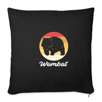 Wombat bei Sonnenuntergang. Zookeeper. Geschenk - Sofakissenbezug 45 x 45 cm - Schwarz - Vorne