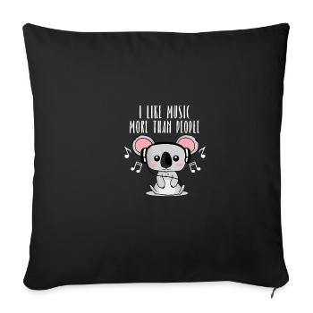 J’aime le musicien de musique Gift - Housse de coussin décorative 45 x 45 cm - noir - Devant
