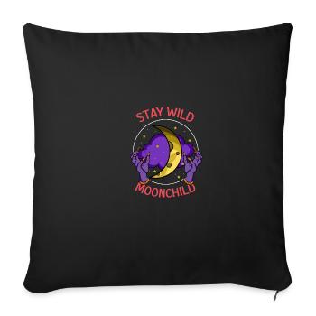 Poison d’astrologue d’enfant lunaire - Housse de coussin décorative 45 x 45 cm - noir - Devant
