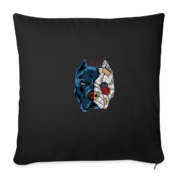 Pitbull robot chien parent. Cadeau - Housse de coussin décorative 45 x 45 cm - noir - Devant