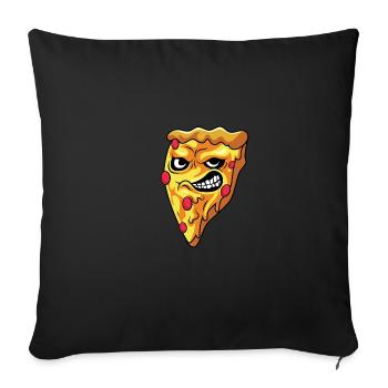 Wütende Pizza Gourmet Geschenk - Sofakissenbezug 45 x 45 cm - Schwarz - Vorne
