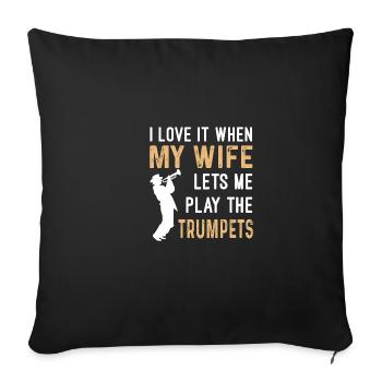 Play the Trumpet Musicians Gift - Sofa pillowcase 17,3'' x 17,3'' (45 x 45 cm) - black - Front