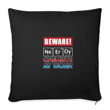 Les chimistes au travail. Génie ou nerd. Poison - Housse de coussin décorative 45 x 45 cm - noir - Devant