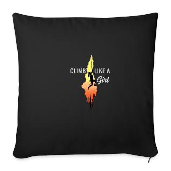 Klettere wie Mädchen Athlet Gift - Sofakissenbezug 45 x 45 cm - Schwarz - Vorne