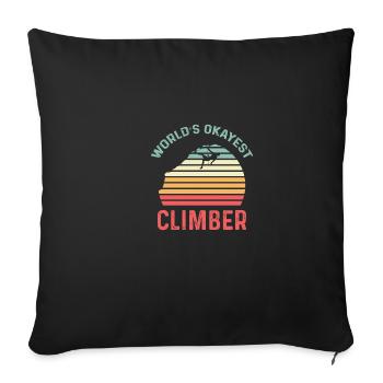 Worlds okay, le grimpeur Escalade professionnelle - Housse de coussin décorative 45 x 45 cm - noir - Devant